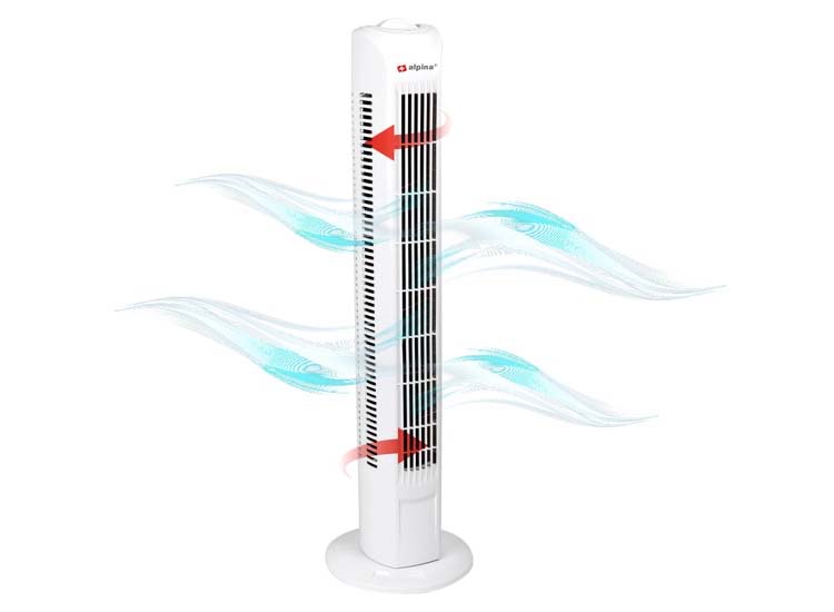 DealDonkey Alpina Torenventilator - 45 Watt - 78 cm - Oscillerend - Wit aanbieding