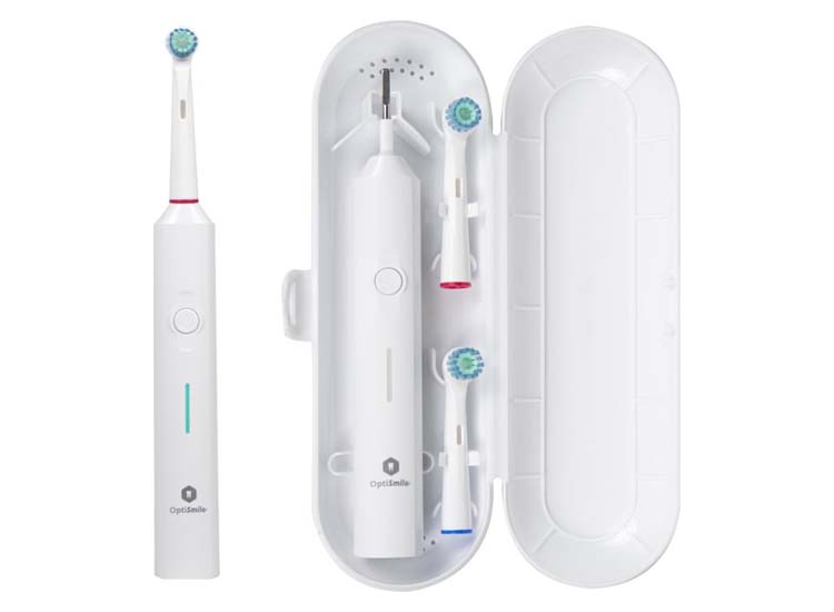 DealDonkey Optismile Elektrische Tandenborstel met Timer - Incl. 2 Opzetstukken aanbieding