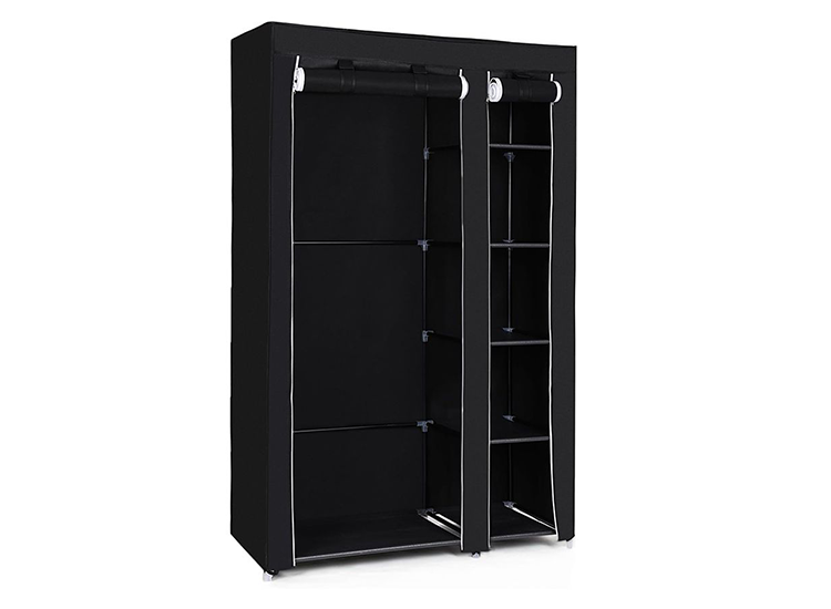 Lowander Garderobekast 'Roma' - Zwart - 175x110x45 cm - Met Hang- en Legruimte