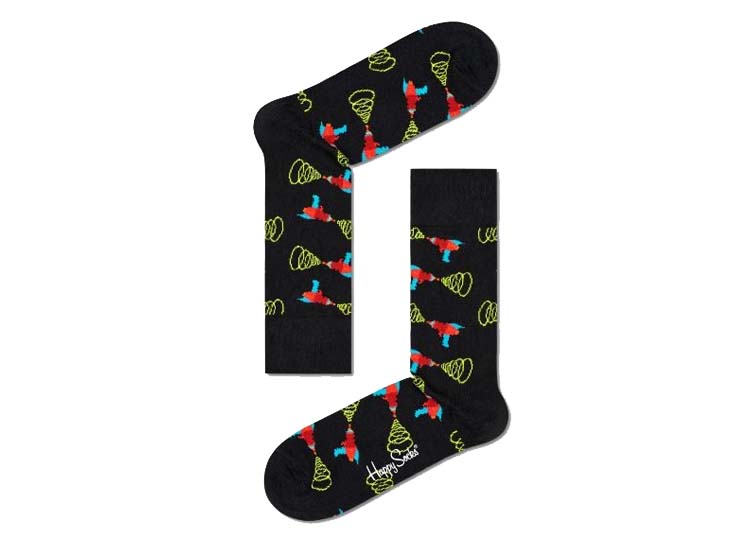 Happy Socks Lazer Quest sokken Maat 41-46 Zwart 1 Paar