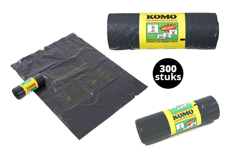 Afbeelding van 300 Komo Vuilniszakken - Trekband 60 liter