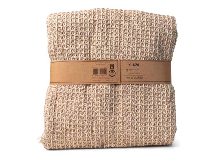 SENZA Recycled Cotton Plaid Wafel Beige