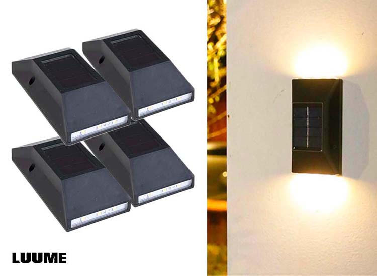 Luume Solar buitenlampen zwart 2 stuks