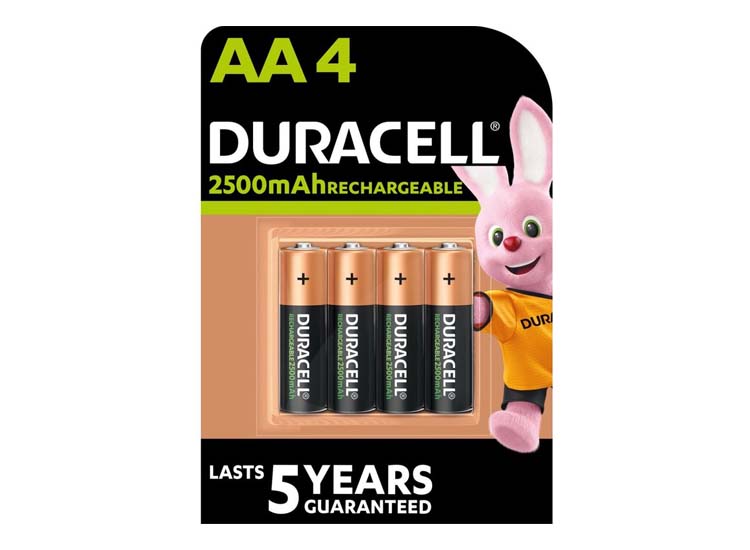 4 Duracell Rechargeable AA 2500mAh batterijen - oplaadbare batterijen