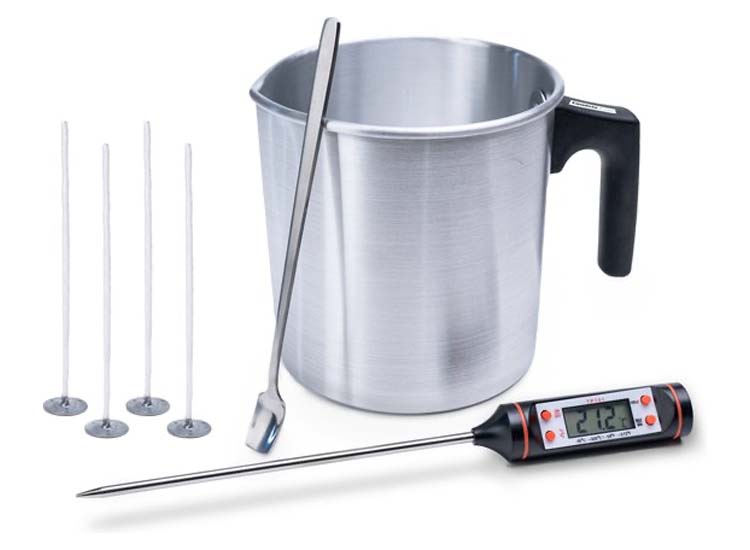 Kitchen en Home Kaarsen Smeltpan - Inclusief Kaarslonten En Thermometer