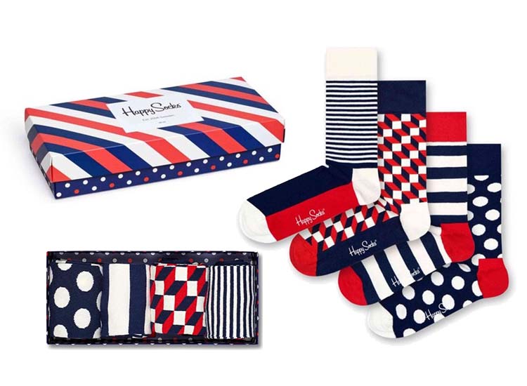 Afbeelding van 4 Paar Happy Socks Sokken - Stripe - Giftbox