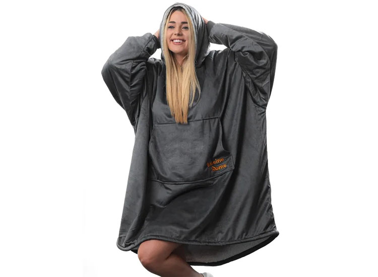 Baleine Home - Hoodie Deken - Grijs - Flanel - One Size