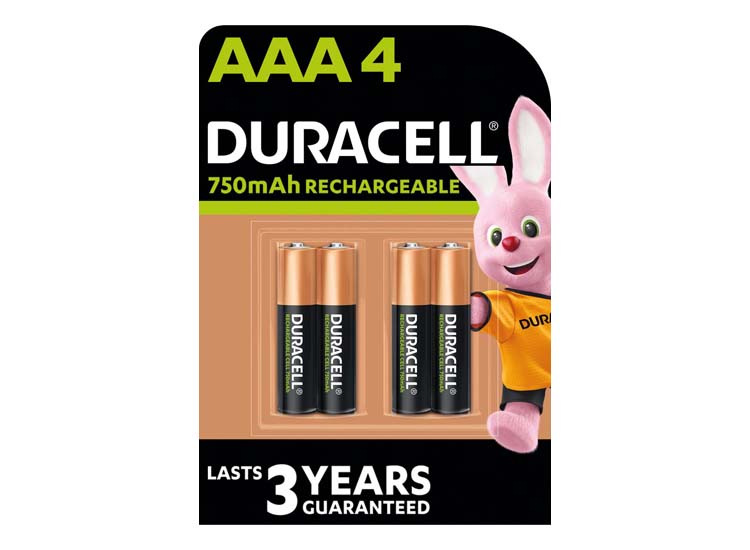 4 Duracell Rechargeable AAA 750mAh batterijen - oplaadbare batterijen