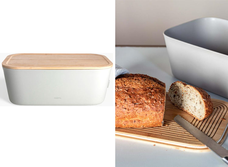 Gusta broodtrommel - Snijplank - Lichtgrijs