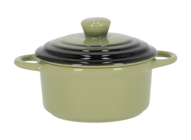 JENS Living mini ovenpan keramiek - Braadpan klein - 17 x 12 x 9.5 cm - Vaatwasserbestendigd - Groen
