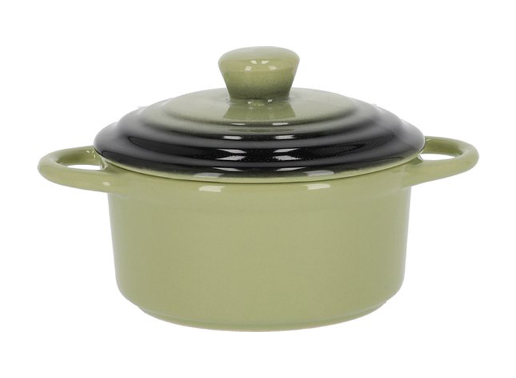 JENS Living mini ovenpan keramiek Braadpan klein 17 x 12 x 9.5 cm Vaatwasserbestendigd Groen