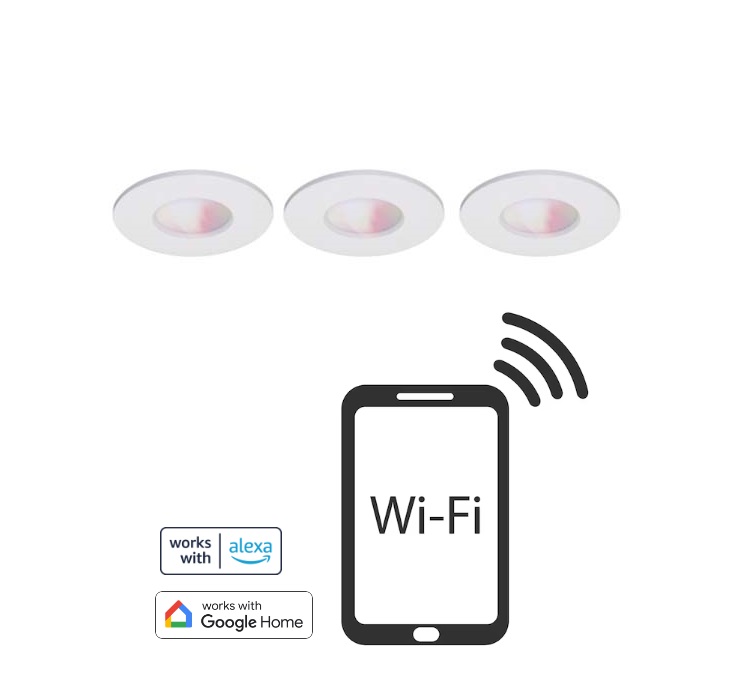 iDual Fortesa smart wifi LED inbouwspots 3 spots