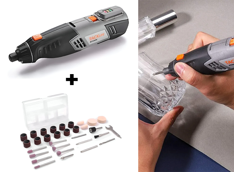TACKLIFE Snoerloze Precisieboor - Rotary Multi Tool Set afbeelding
