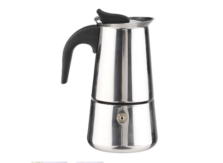 RVS moka-espresso percolator koffiemaker voor 2 kopjes