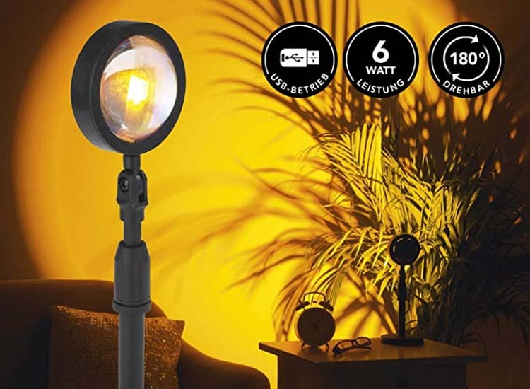 MAXXMEE LED zonsondergangslamp - Projectorlamp - Zwart