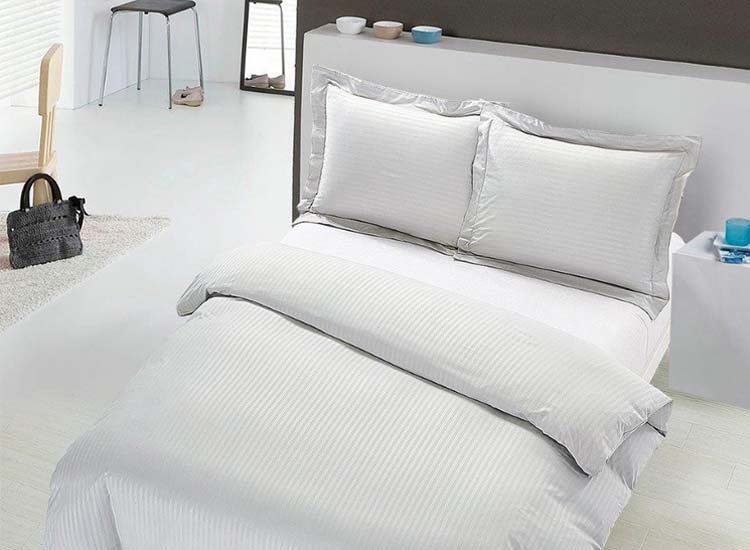 Hotel Home Collection Dekbedovertrek Manchester - 240 x 220 cm - Zilver/Grijs