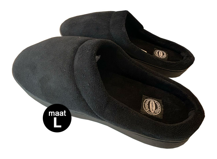 Stepluxe Slippers Maat 41-42 (L) Gel slippers voor mannen en vrouwen Zwart