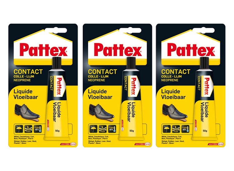 3x Pattex contactlijm Lijm vloeibaar 50 gram per tube