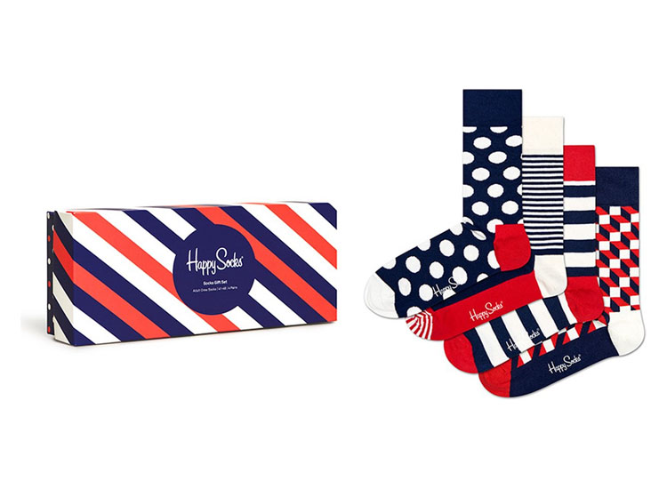 Happy Socks classic navy giftbox 4P multi - 41-46