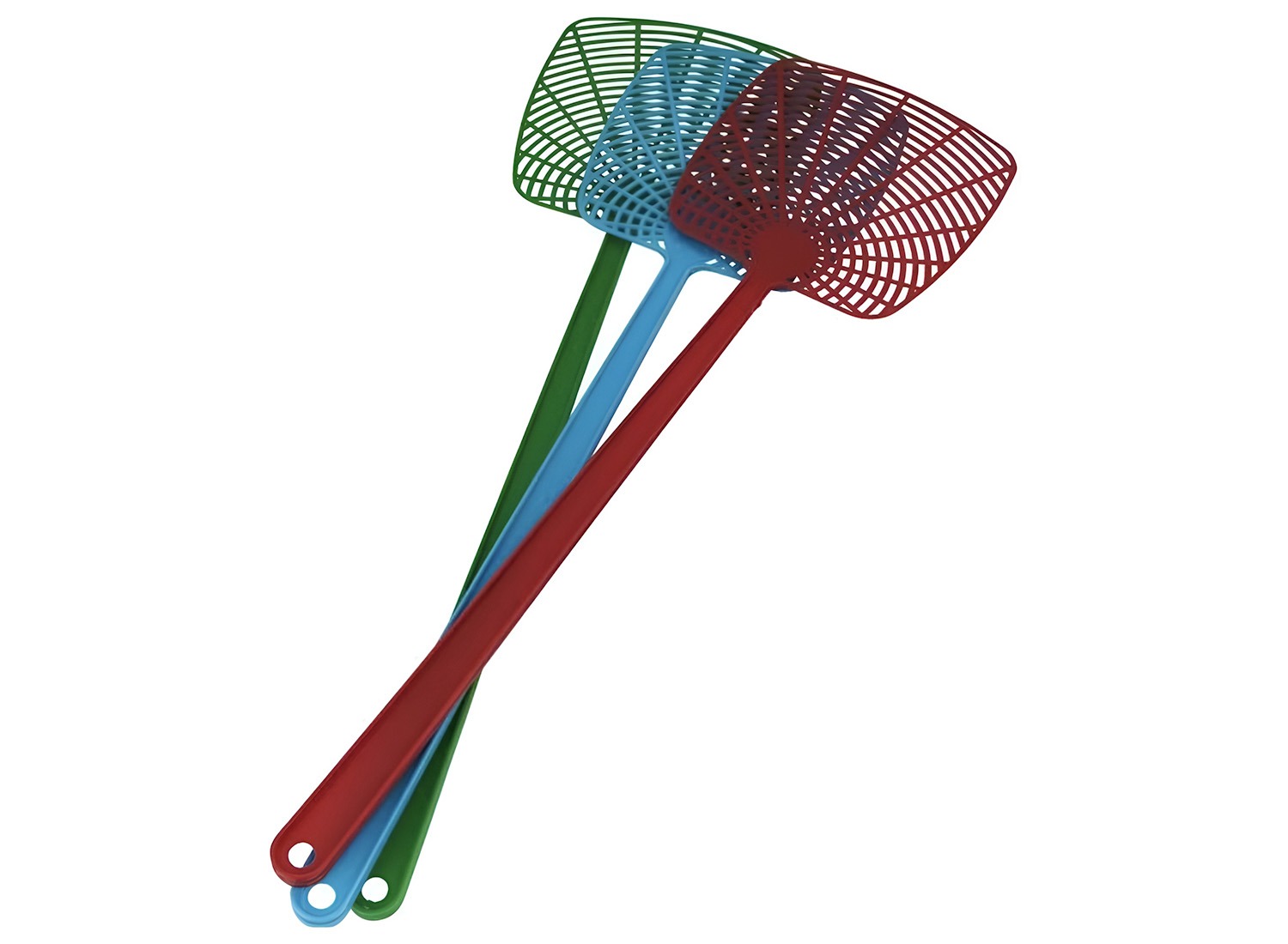 Vliegenmepper 3 Stuks 50 cm - Groen, Rood en Blauw