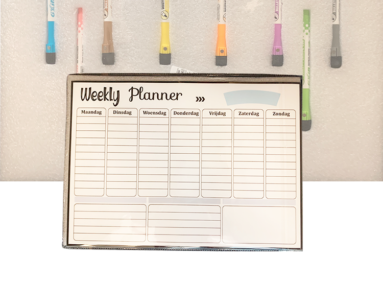 DealDonkey FEDEC Magnetische Whiteboard Weekplanner - Met Accessoires aanbieding