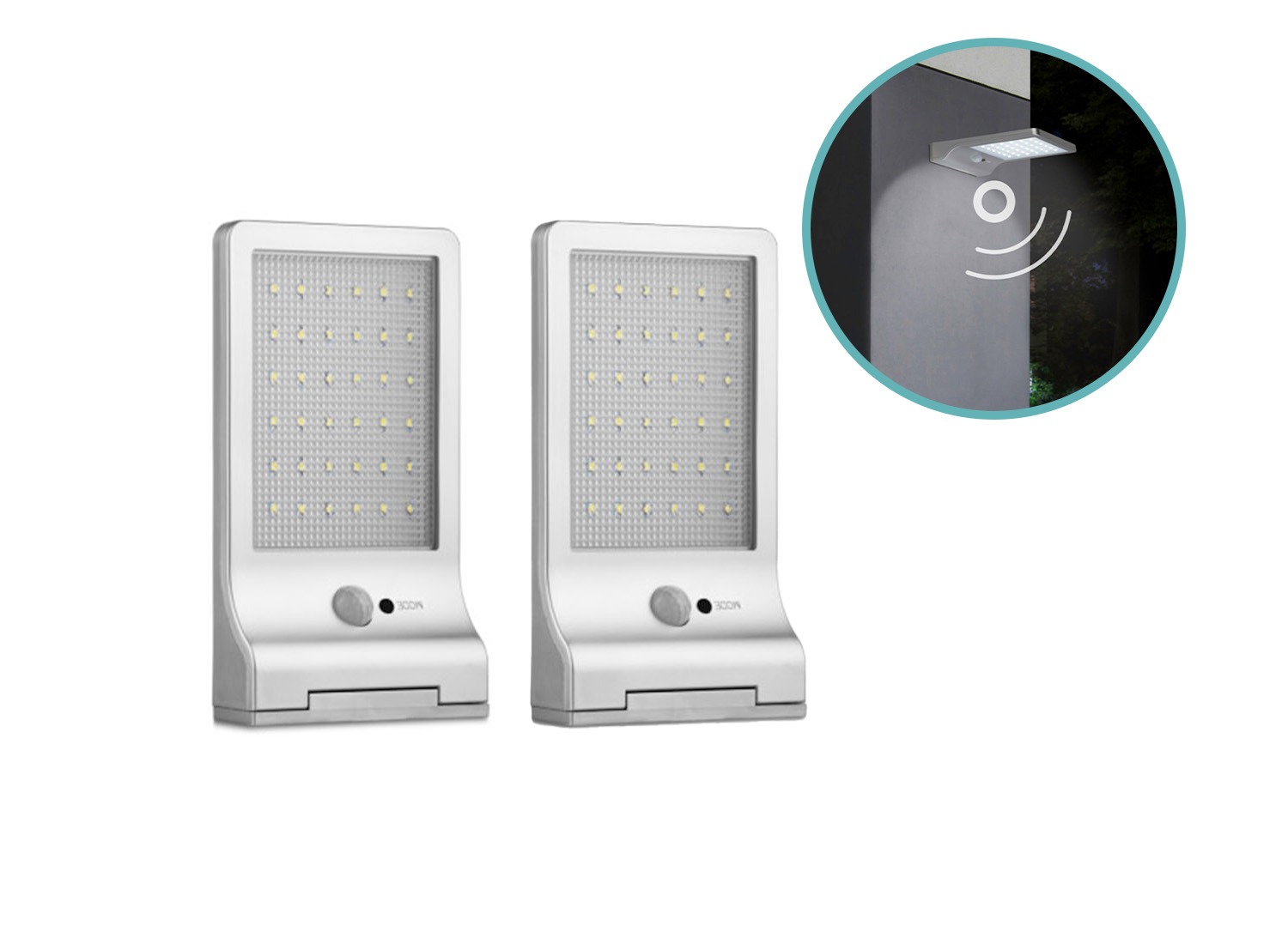 2-pack LED Lovers Kansas Solar Flat Light - Met Bewegingssensor - IP44 - Zwart afbeelding
