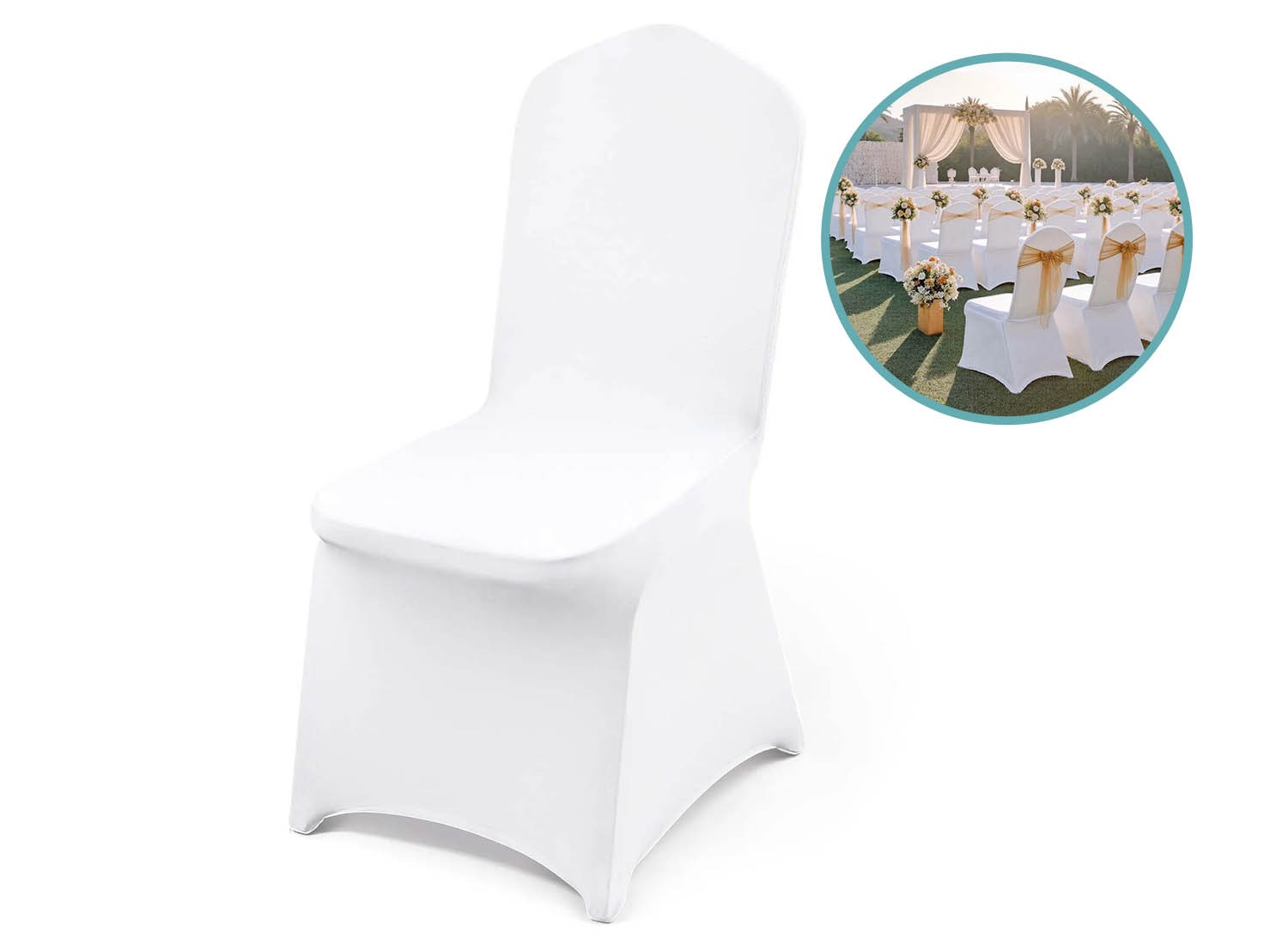 4 Spandex stoelhoezen - Wit